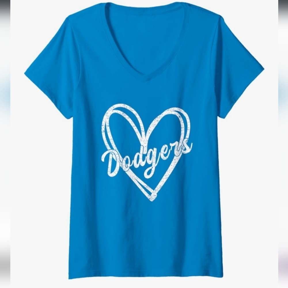 Blue Dodgers Heart T-Shirt